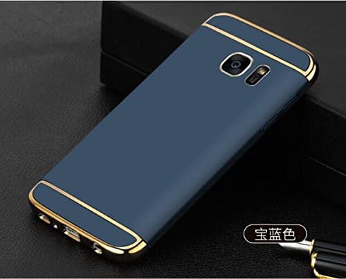 For Samsung Galaxy S7 Case 2017 Design Ballistic Covered Len PC Hard Back Cover Metal Texture Plastic Case Shockproof Matte Phone Scratch-resistant (Navy Blue)