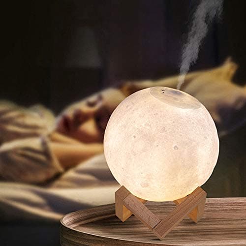 Mirv3d Moonlight Humidifier Mute Creative Moon Night Light Atomizer 15cm touch tri-color USB power supply
