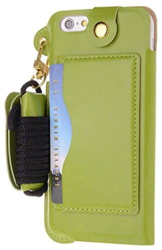iPhone 6s Case, Boilfish iPhone 6 (4.7) Case [Neck Strap Series] [Card Holder] - Leather Case for iPhone 6 (4.7) - Kick Stand (PULPC-T-001)iPhone 6s (4.7in) Lemon Green