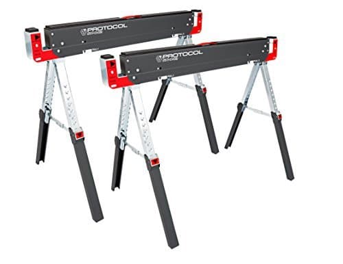 PROTOCOL Equipment SH-042 Work Shop Adjustable Sawhorse, Set of 2 by PROTOCOL Equipment