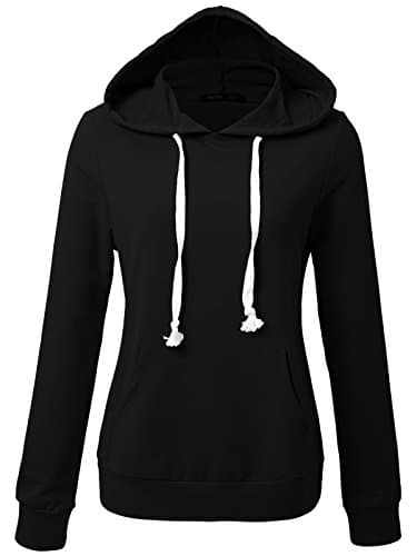 JayJay Women Basic Lightweight Pullover Hoodie Sweatshirt with Kangaroo Pocket