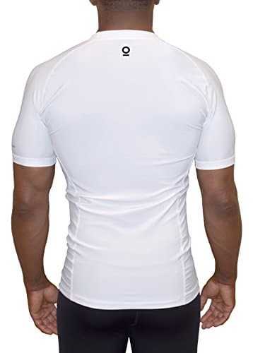 Optimal Human Short Sleeve Compression Shirt w/Under-Arm Mesh Cooling Panels Best for: MMA BJJ No-Gi | Crossfit | Obstacle Course Racing | Rash Guard | Baselayer (XXX-Large, White)