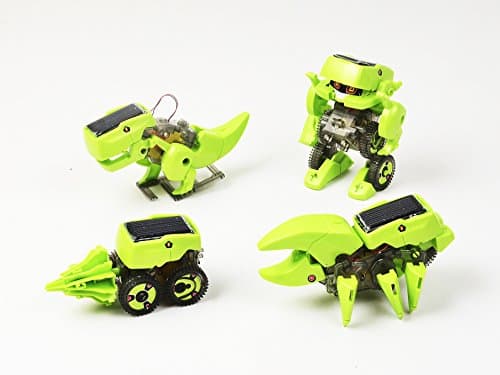 iLoonger T4 Transforming Solar Robot Kit Learning Toy Kit Educational Gift Mechanics Robotics Robot Insect T-rex Drill Vehicle