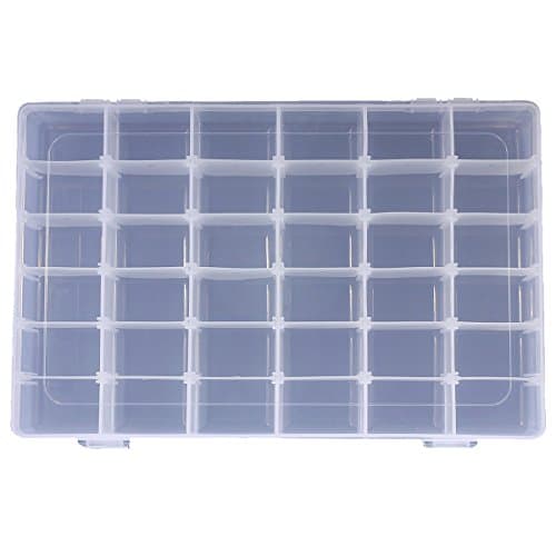 36 Grid Clear Adjustable Jewelry Bead Organizer Box Storage Container Case