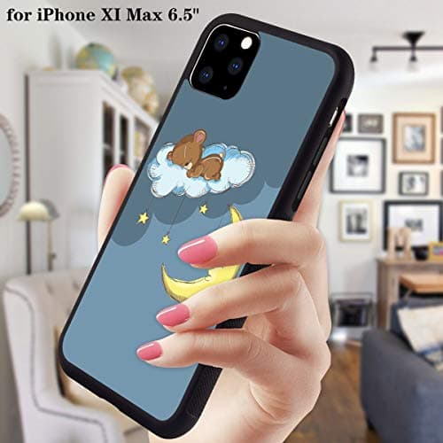 PC and TPU Case Tire Tread Phone Case for iPhone 11 Pro Max 6.5 Sleeping Bear Shockproof Anti-Slip