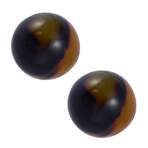 Lorren Bell Ball Stud Earrings, 10mm False Tortoise Shell, Antique Goldtone