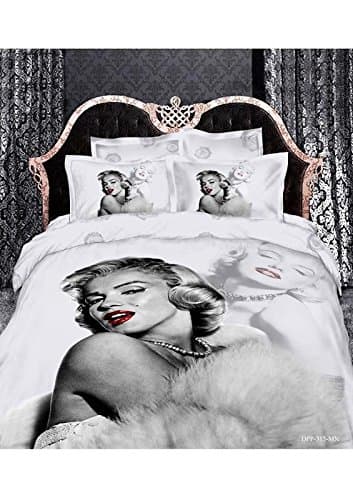 Full 4-piece Bedding Set Marilyn Monroe Grey 3D Printed Design Helps Accent Your Bedroom Style