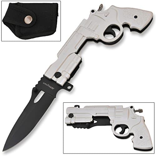Trigger 44 Mag Pistol Knife Silver Assisted-Open