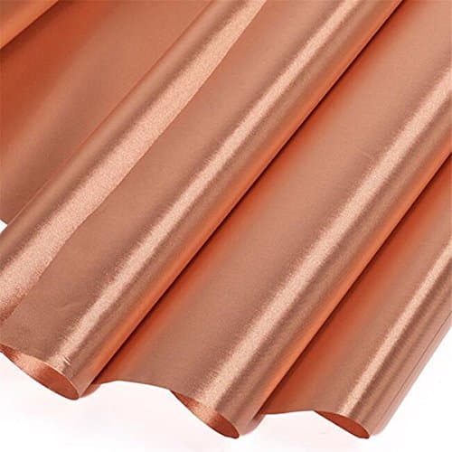 BLOCK EMF RFID EMI RF Shielding Copper Nickel Plated Conductive Electromagnetic Smart Meters Protection Grounding/Earthing Fiber Fabric Golden Color-39"x118"