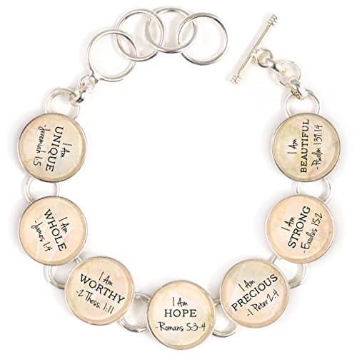 ScriptCharms I Am Silver-Plated Bible Verse Charm Bracelet