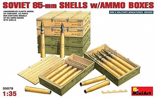 1/35 Soviet 85 mm shells and ammunition box set