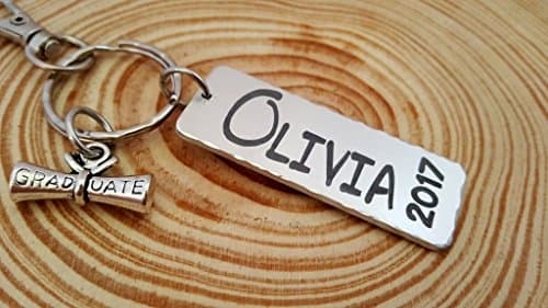 2017 Graduation Key Chain | Engraved Name and Graduation Scroll | Gift for Graduate | College Graduate | Custom Wording