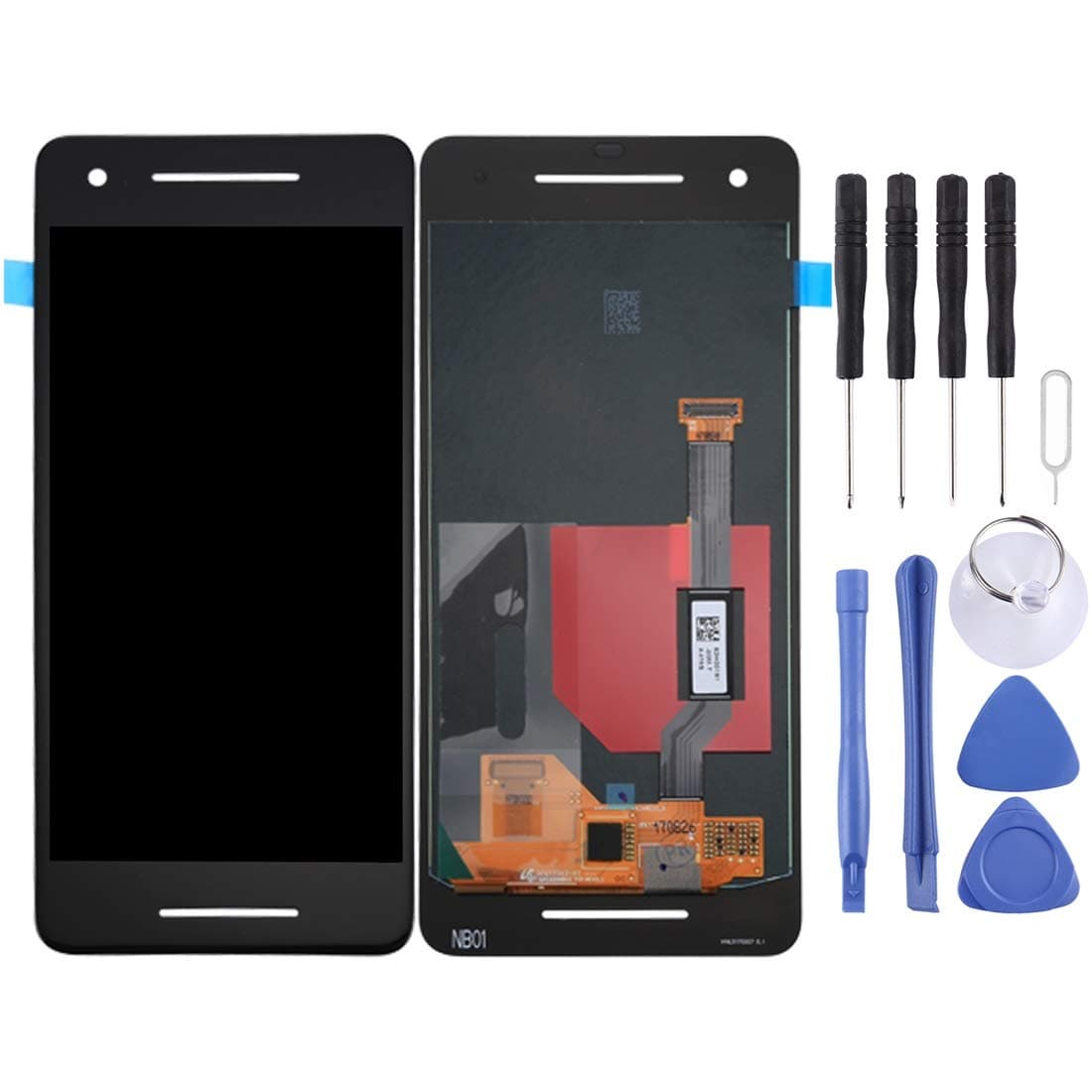 GHFPCASE for LCD Screen and Digitizer Full Assembly for Google Pixel 2(Black) Mobile Replacement Parts (Color : Black)