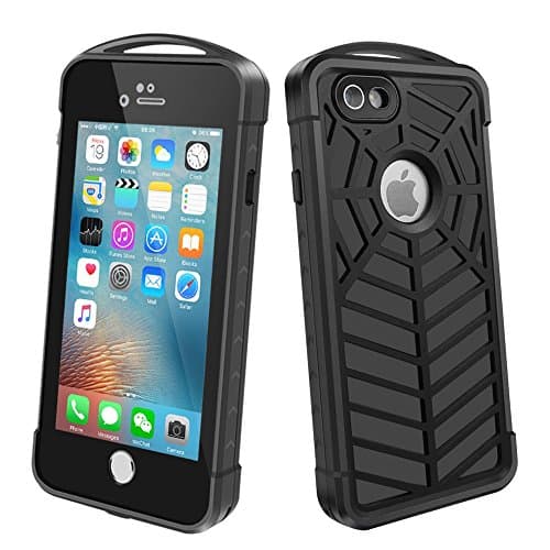 100% Waterproof Phone Case, Save4you Shockproof Dustproof Full Sealed Protection Cover Heavy Duty Spider Sport case for Apple iPhone (6/6S Plus(5.5 inch) Black)