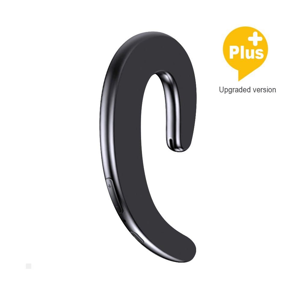 YOERM Ear Hook Headphones Wireless Bluetooth Headset No Ear Plug Wear with Microphone, Upgraded Version with Volume Button (Single Ear)