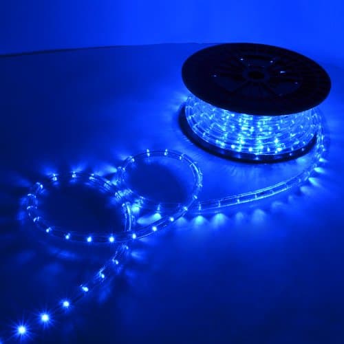 HomeSmith 50'-150' Ft Hitlight Cuttable LED Stripe Light Blue Green Red Warm/cool White Amber Christmas Halloween Decoration Business Signs Garden Fence Stairs Ceiling Decor 110V-120V Indoor Outdoor (Blue, 50ft)