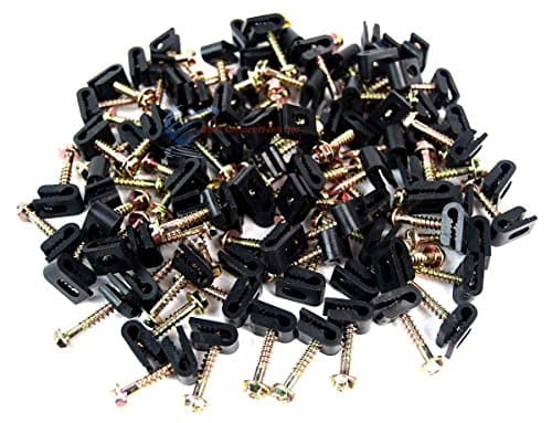 500 Pcs Ground Wire Black Flex Clips with Screw 10 12 14 Gauge GA AWG