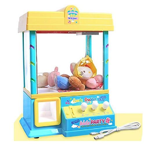 CFZHANG Grabber Machine Claw Crane Arcade USB Plastic Desktop Creative Funny Music Game Kids Christmas Gift Toy, yellow