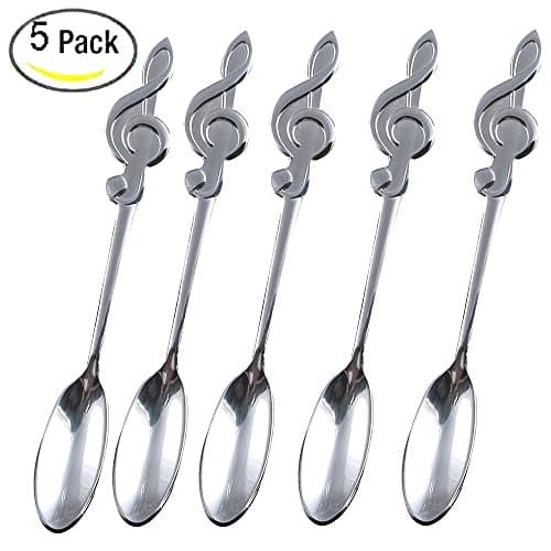 WOGOD Coffee Spoon Tea spoon and Dessert Spoon(High notes style set of 5)
