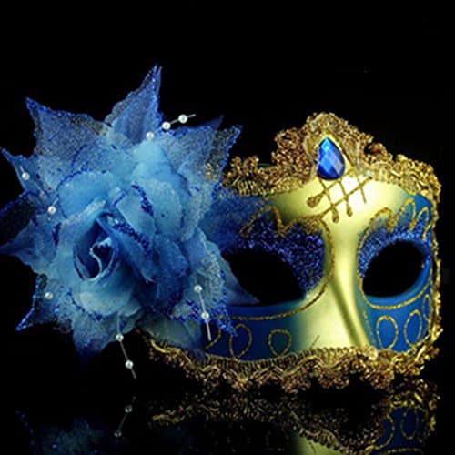 Top Estore 2 Pack Half Face Masks Performance Mask Costume Party Masquerade Mask (Blue)