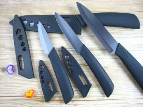 Black Blade Sharp Ceramic Knife Set Chef's Kitchen Knives 3" 4" 5" 6" + Covers