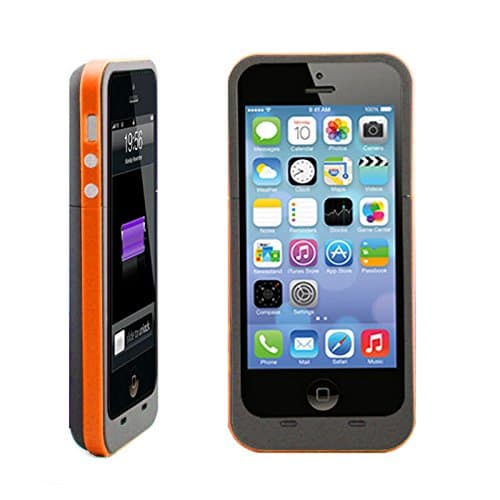 Best Iphone 5/5s Battery Case Rechargeable External Power Charge Backup 2500mAh (Orange)