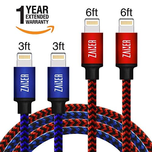 iPhone Charger Cable - Lightning Cable - 4Pack - 3FT 3FT 6FT 6FT -iPhone power cord pack for X 8 8 Plus 7 7 Plus 6 6S 6 Plus 5S SE iPad iPod