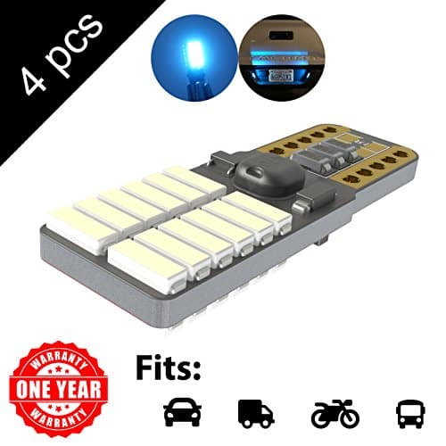 LED Monster 4-Pack Ice Blue 24-SMD LED Bulbs for License Plate Lights Car Interior Dome Map Door Courtesy Extremely Bright Compact Wedge T10 168 194 2826