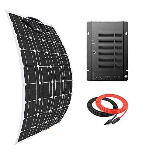 Giosolar Solar Panel 100W Flexible Solar Panel Kit Battery Charger Monocrystalline MPPT 40A 12/24V Charge Controller for Boat Caravan Off-Grid