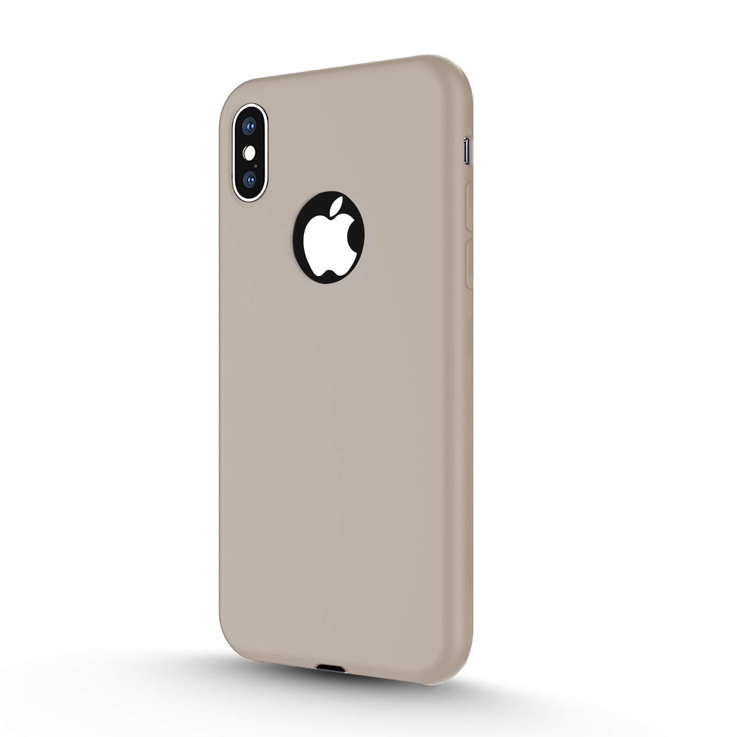 GRIPP® RUBON Logo Cut with Slim Fit Case Compatible with iPhone Xs MAX 6.5 inches Soft Silicone Shockproof with Lightweight Drop Resistance and Anti-Dust Back Cover (Beige)