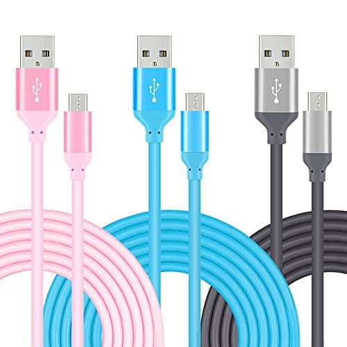 Micro USB Cable, MIVINE 3 Pack 6Ft Long Micro USB Fast Charging Data Cable Cord for Samsung Galaxy S7 S6 edge S5 S4 Note 5 4 Tab, HTC Desire, LG G4 V10 and more Android devices
