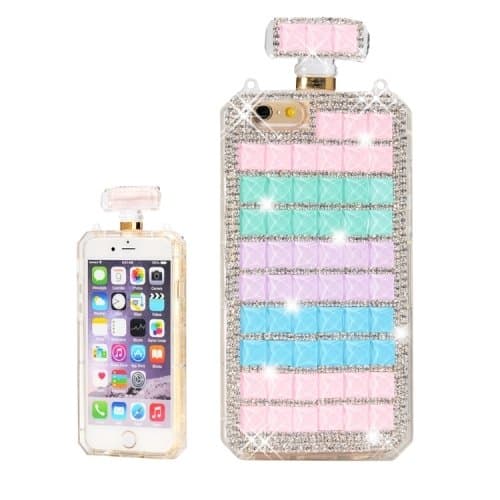 Generic Diamond Perfume Bottle Shape Plastic Case Chain Coverfor iPhone 6 &amp; 6S