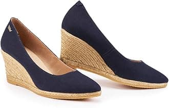 VISCATA Handmade in Spain Roses 2.75-inch Elegant Style, Soft Canvas, Slip-on Wedge Pump, Espadrilles Heel