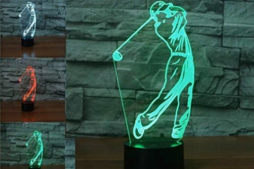 FXUS 3D Golf Player Visual Night Light Acrylic 16 Color Change LED Remote Control Table Lamp Xmas Toy Gift