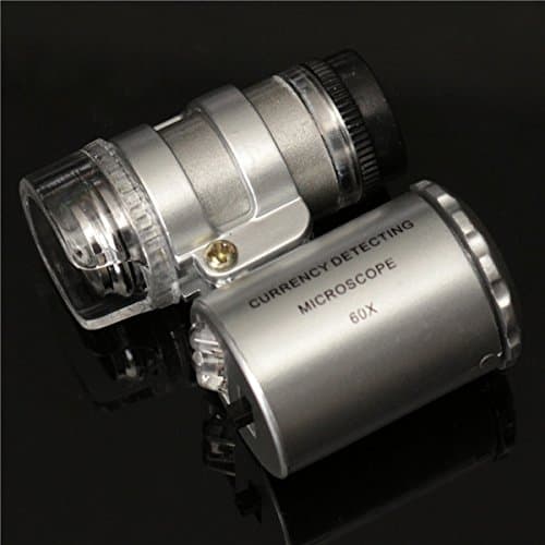 Mini 60X Magnifying Magnifier Eye Loupe LED//UV Light Microscope