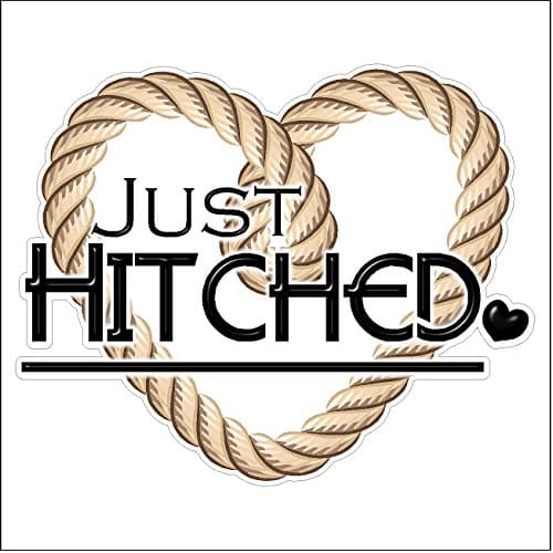 Just Hitched...Wedding Static Cling Window Decals Removable and Reusable Wedding Clings Car Decorations