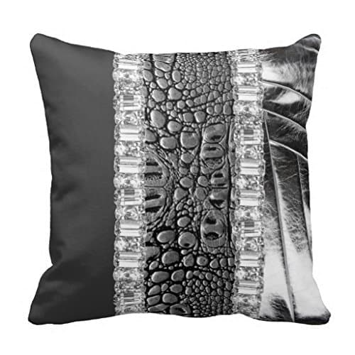 Reversible Silver Metallic Rhinestone Pillow Case