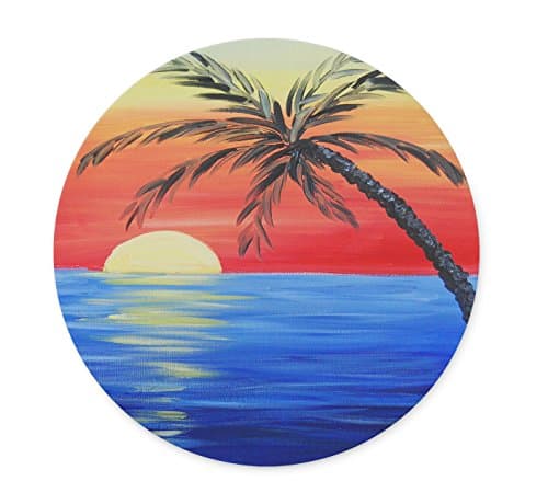 Tropical Sunset Design Personalized Round Desktop Mousepad Mouse Pad (20 x 20 cm)