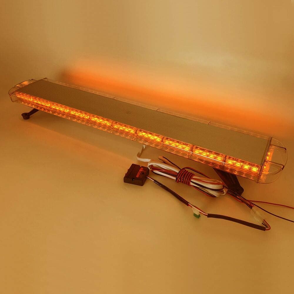 VSLED 12V-24V Universal 46.5"Inch 88 LED Strobe Light Emergency Recovery Beacon Wrecker Flashing LightBar Warning LightBar Amber LED Light
