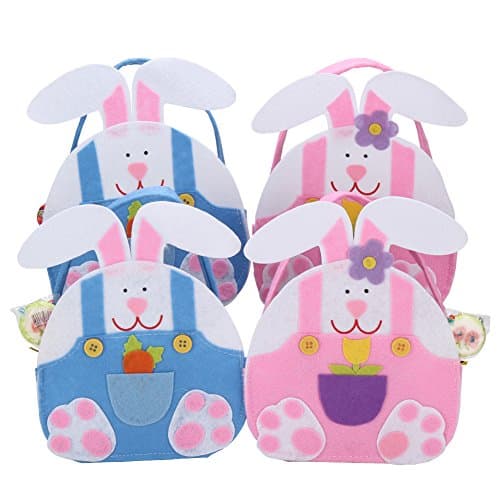 LERFEY Happy Easter Rabbit Candy Gifts Bag Easter Creative Decoration 4 Pack