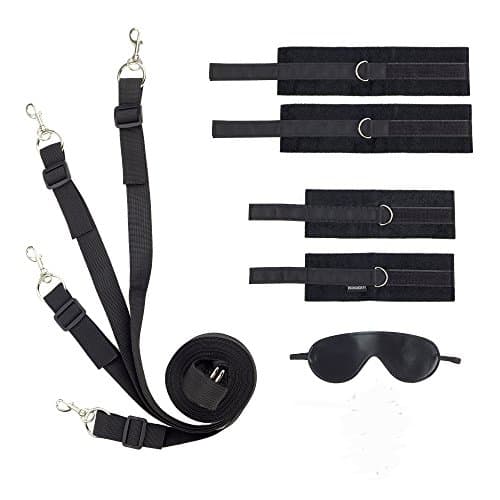 Under the bed restraint Kit - Velcro wrist cuff with Adjustable - Soft and Comfortable Cuffs for Legs, Ankles and Wrists. Fits Any Size Mattress .