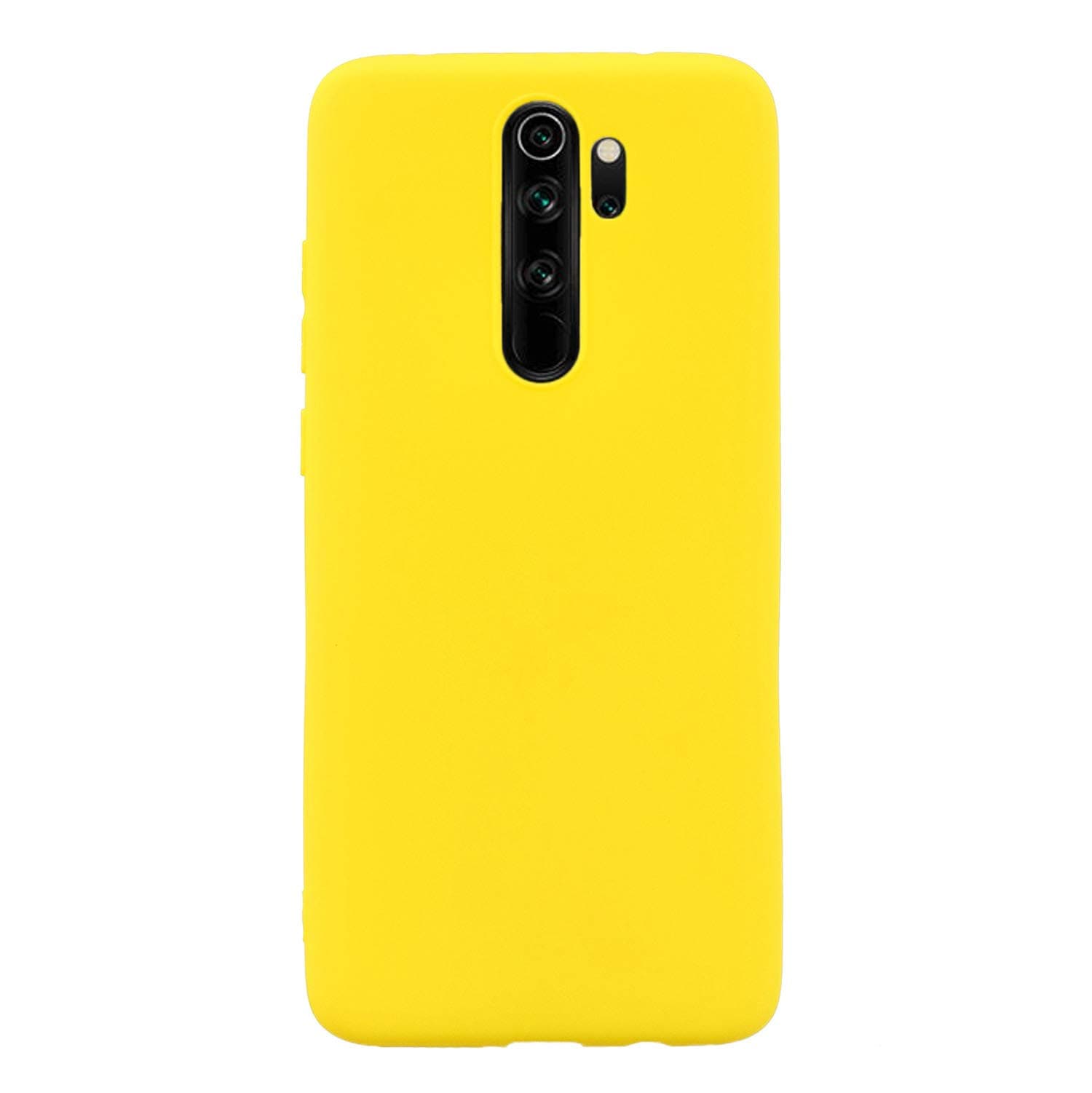 SHUNDA Silicone Case for Xiaomi Redmi Note 8 Pro Cover Ultra Slim Soft TPU Matte Shockproof Bumper Shell - Yellow
