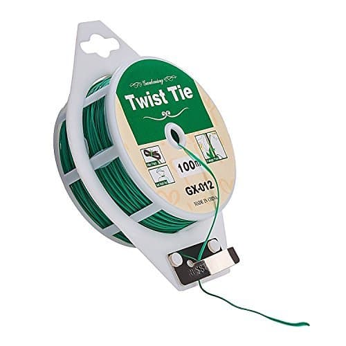 2 pcs 328 feet Green Multi-Function Sturdy Garden Plant Twist Tie with Cutter/ Cable Tie/Zip Tie/ Coated Wire 100m(GREEN)