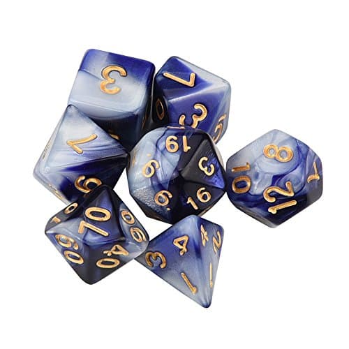Outsta 7pcs/Set TRPG Game Dungeons & Dragons Polyhedral D4-D20 Multi Sided Acrylic Dice for Adult Children Party Having Fun (R)