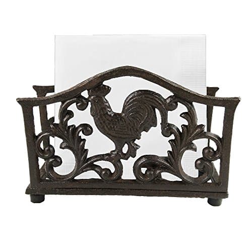 Fit Napkin Holder | Handy Compact Durable Black Cast Iron Flat Napkin Holder Stand with Bottom Pad | Stylish Anti-Rust Elegant Design for Family Bar Cafe Restaurant Tool Gift Decor | 1312.2