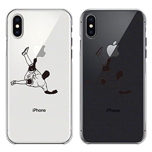 iPhoneX Transparent hard Shell Case Anti-Scratch Clear Soccer overhead kick!