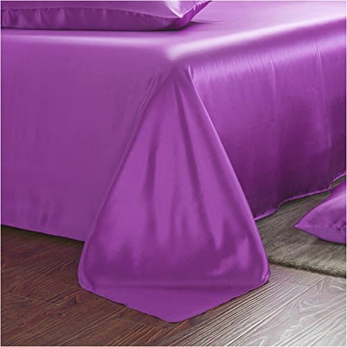 Charmesuse Silk Sheets 100% Mulberry Silk Bed Sheet Set 19 Momme (Queen, Fuchsia)