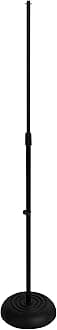 On Stage MS7201B Round Base Microphone Stand, Black