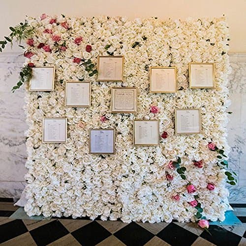 Artificial 24" X 16" Inches White Roses Panel. Suggested Uses Include Backdrop Photography, Garden Decor, Wedding Decorations, Flower Crafts and Landscaping.