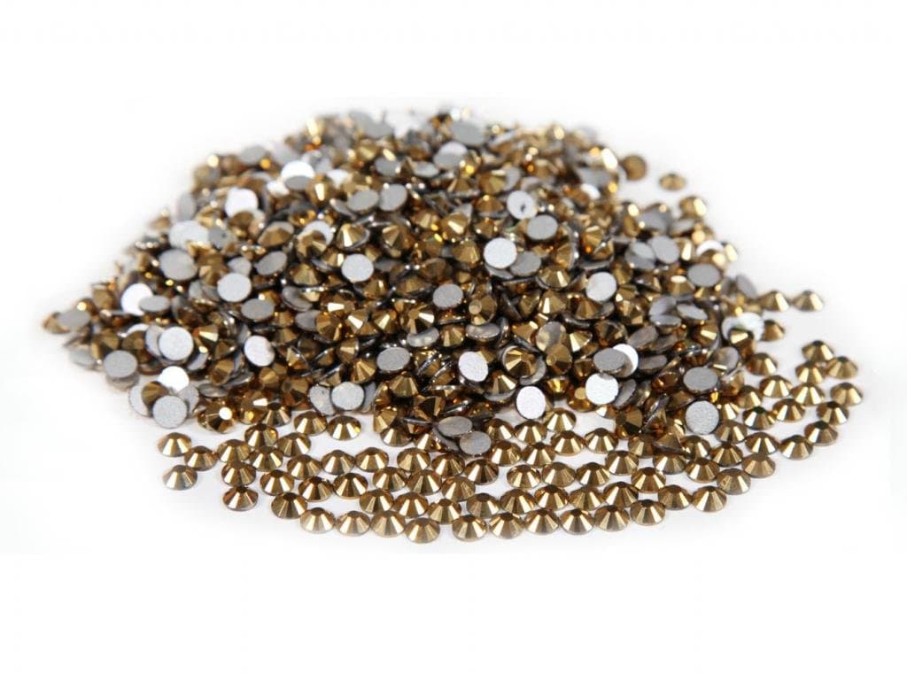 Jingle 1440pc/pack Crystal Non Hotfixed Flatback Rhinestones for Nails Nail Rhinestones Bag Shoe Nail Art Decoration DIY Beads Size ss4 1.5-1.6mm Aurum Gold Color